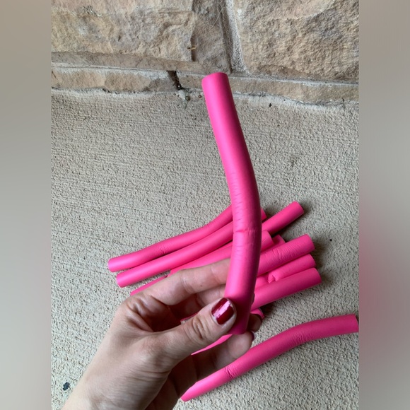Flexible Bendable Heatless Hair Curling Rods Foam Pink Set X 11 - Picture 8 of 8